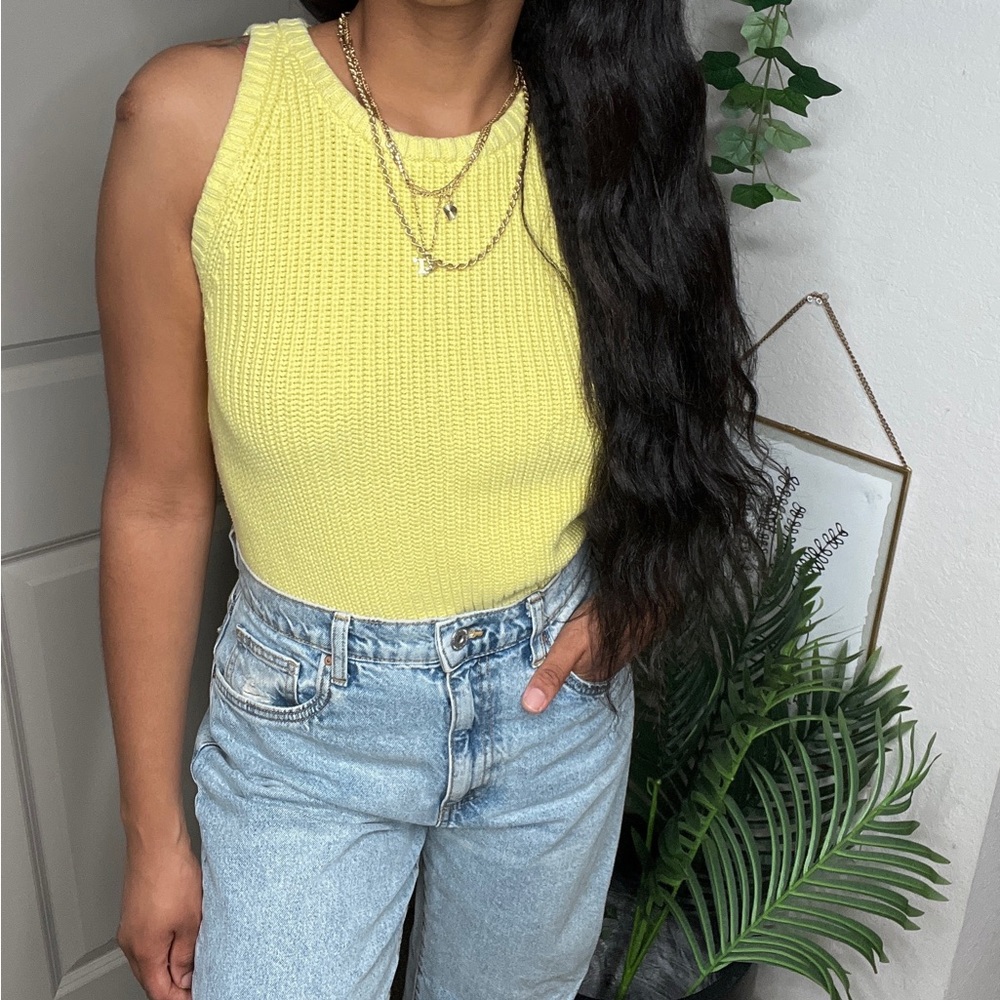 Women’s Small Yellow 525 America Sleeveless Knit Top - Picture 2 of 5